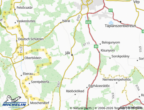 MICHELIN-Landkarte Ják - ViaMichelin