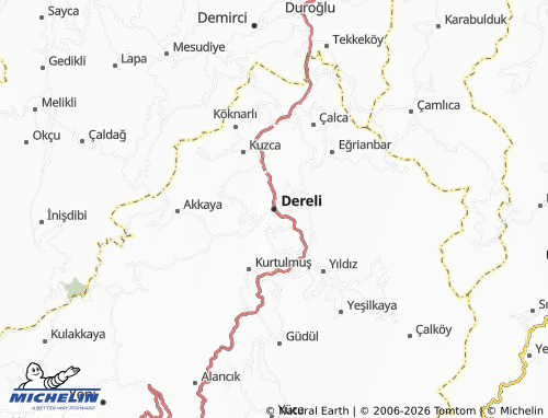 MICHELIN Dereli map - ViaMichelin
