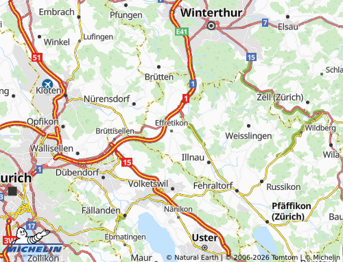 MICHELIN-Landkarte Effretikon - ViaMichelin