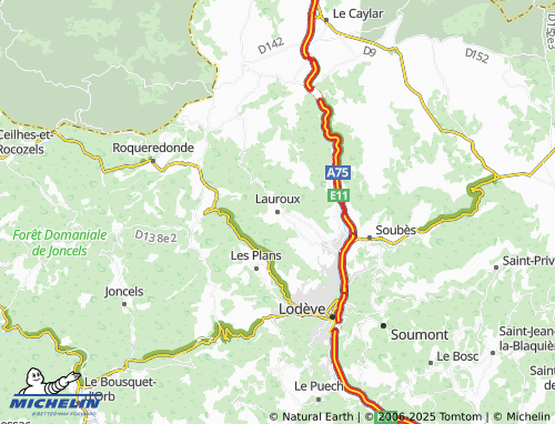 Mapa MICHELIN Lauroux - ViaMichelin