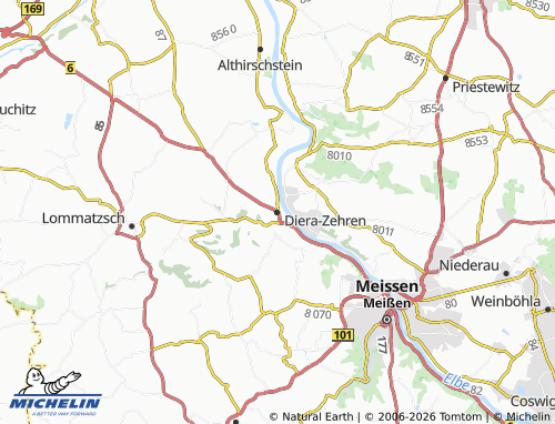 MICHELIN Diera-Zehren map - ViaMichelin