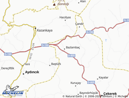 MICHELIN Bazlambaç map - ViaMichelin