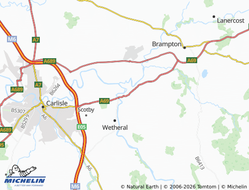Carte MICHELIN Warwick Bridge - ViaMichelin