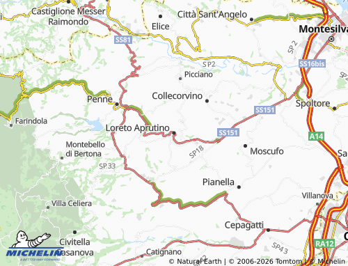 MICHELIN-Landkarte Loreto Aprutino - ViaMichelin