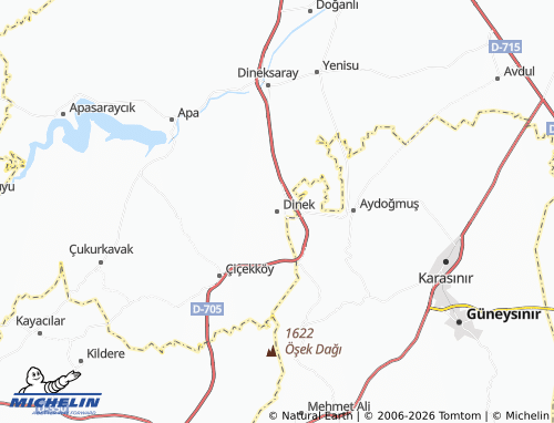 MICHELIN Dinek map - ViaMichelin