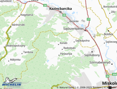 MICHELIN Kondó map - ViaMichelin