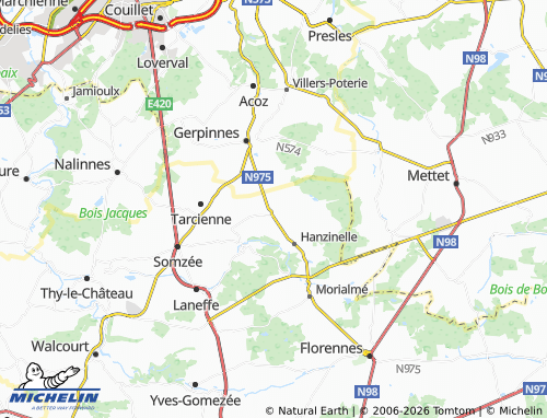 Carte MICHELIN Hanzinne - ViaMichelin