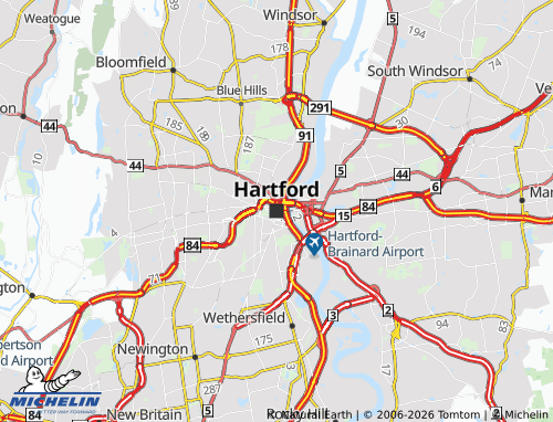 Mapa MICHELIN Hartford - ViaMichelin