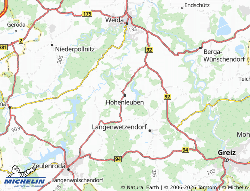 MICHELIN-Landkarte Hohenleuben - ViaMichelin