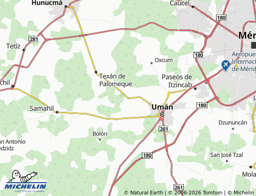 MICHELIN Dzibikak map - ViaMichelin