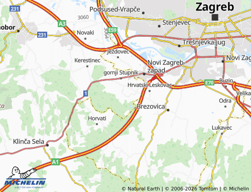 Carte MICHELIN Donji Stupnik - ViaMichelin