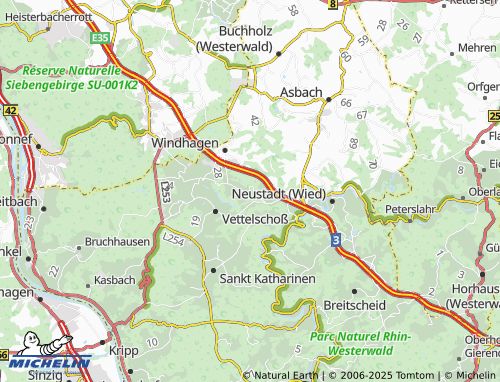 MICHELIN Günterscheid map - ViaMichelin