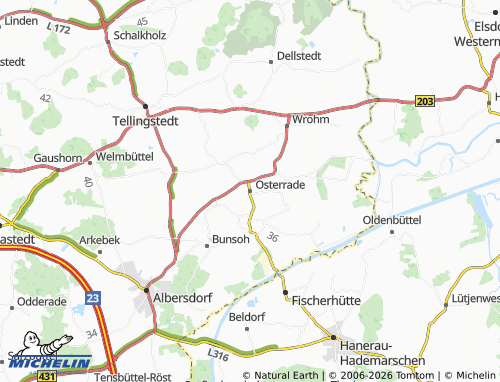 MICHELIN Osterrade map - ViaMichelin