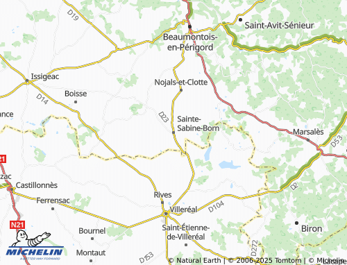 MICHELIN Sainte-Sabine-Born map - ViaMichelin