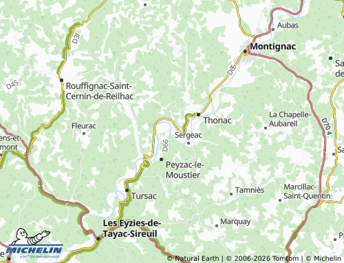 MICHELIN Saint-Léon-sur-Vézère map - ViaMichelin