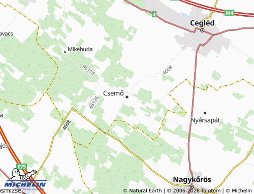 MICHELIN Csemő map - ViaMichelin