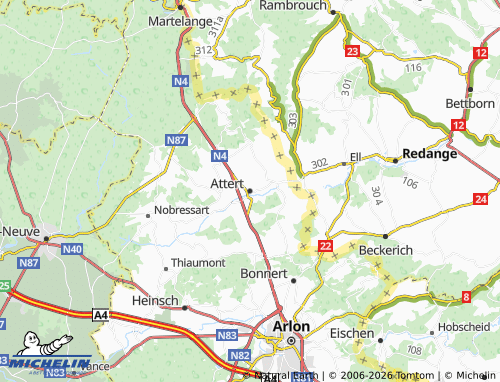 MICHELIN Attert map - ViaMichelin
