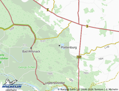 MICHELIN Plattenburg map - ViaMichelin