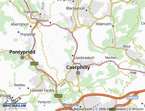 MICHELIN Llanbradach map - ViaMichelin
