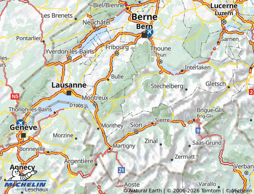 Mapa MICHELIN Obersimmental-Saanen - ViaMichelin