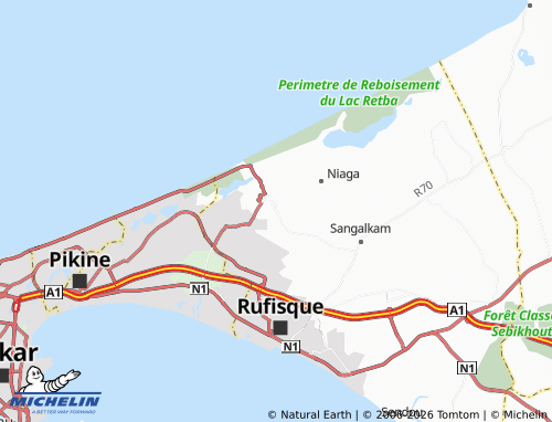 Mapa MICHELIN Tivaouane Peul - ViaMichelin