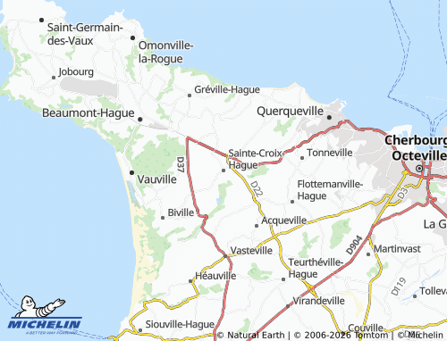 MICHELIN Sainte-Croix-Hague map - ViaMichelin