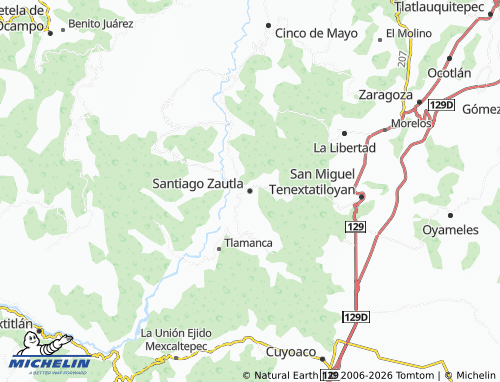 Mappa MICHELIN Santiago Zautla - ViaMichelin