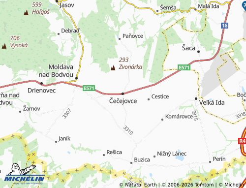 MICHELIN-Landkarte Čečejovce - ViaMichelin