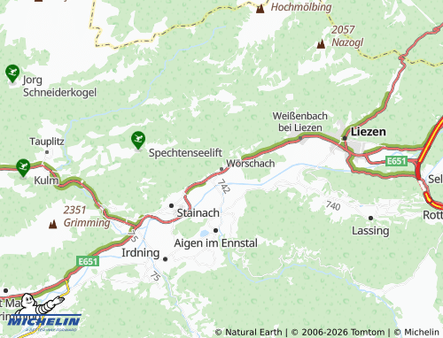 Mappa MICHELIN Wörschach - ViaMichelin