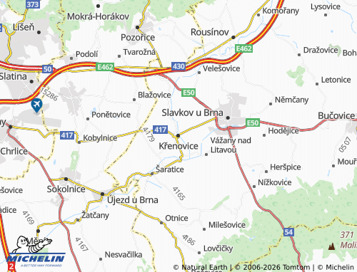 Mappa MICHELIN Křenovice - ViaMichelin