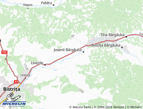 MICHELIN Rusu Bârgăului map - ViaMichelin