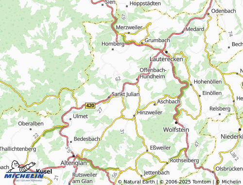 MICHELIN Glanbrücken map - ViaMichelin