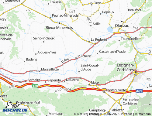 MICHELIN Puichéric map - ViaMichelin