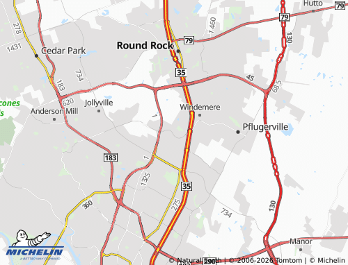 Mappa MICHELIN Wells Branch - ViaMichelin