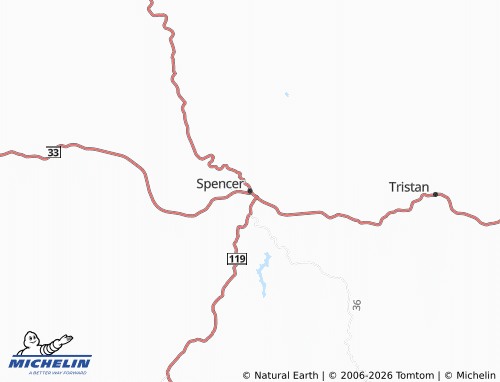 Kaart MICHELIN Spencer - ViaMichelin