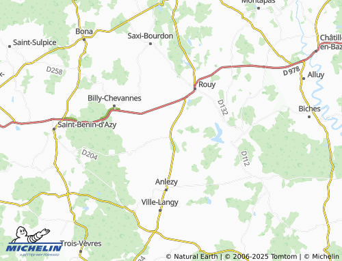MICHELIN-Landkarte Frasnay-Reugny - ViaMichelin
