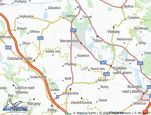 MICHELINLandkarte Kojetice ViaMichelin