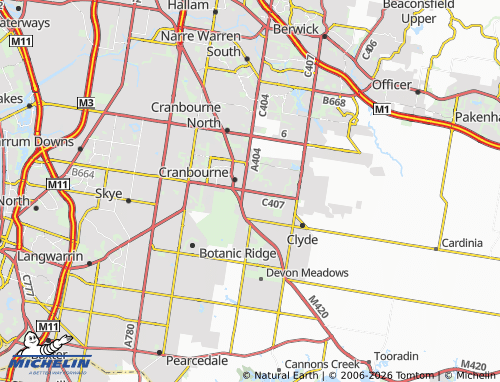 Mappa MICHELIN Cranbourne East - ViaMichelin