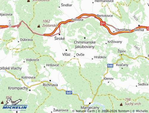 MICHELIN-Landkarte Ovčie - ViaMichelin