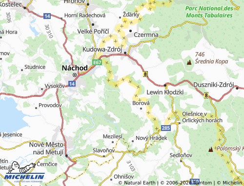 MICHELIN Česká Čermná map - ViaMichelin