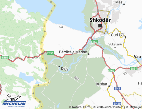 MICHELIN Oblikë e Madhe map - ViaMichelin