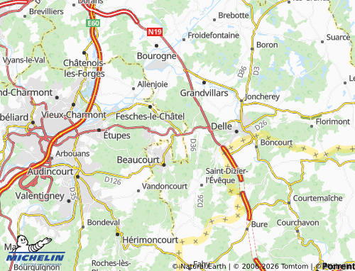 Carte MICHELIN Badevel - ViaMichelin