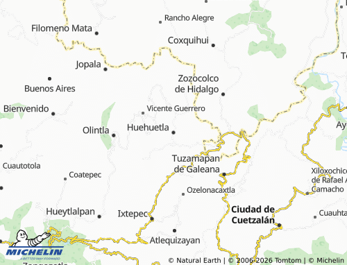 Mapa MICHELIN Huehuetla - ViaMichelin