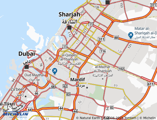 MICHELIN Muhaisanah Fourth map - ViaMichelin