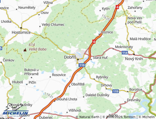 Mappa MICHELIN Dobříš - ViaMichelin