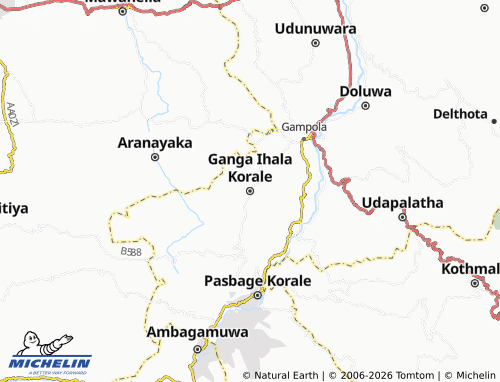 Mappa MICHELIN Ganga Ihala Korale - ViaMichelin