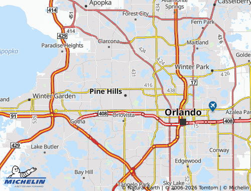 Mapa MICHELIN Pine Hills - ViaMichelin