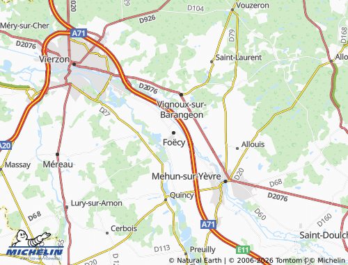 MICHELIN Foëcy map - ViaMichelin