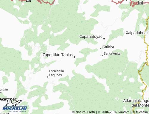 Carte MICHELIN Zapotitlán Tablas - ViaMichelin