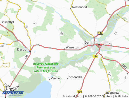 MICHELIN Warrenzin map - ViaMichelin